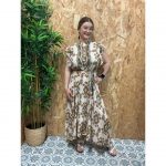 Vestido Estampado con Cinto Lazo