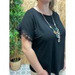 Blusa   Collar Manga Encaje