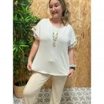 Blusa   Collar Manga Encaje