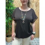 Blusa   Collar Manga Encaje