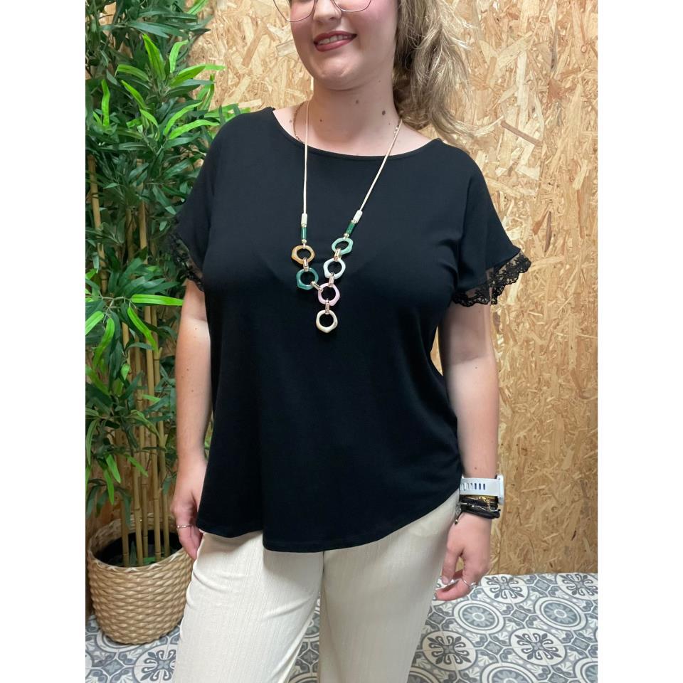 Blusa   Collar Manga Encaje