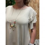 Blusa Manga Vuelos   Collar