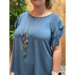 Blusa Manga Vuelos   Collar