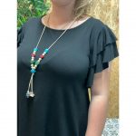 Blusa Manga Vuelos   Collar