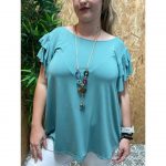 Blusa Manga Vuelos   Collar
