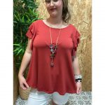 Blusa Manga Vuelos   Collar