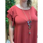 Blusa Manga Vuelos   Collar