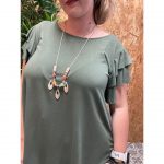 Blusa Manga Vuelos   Collar