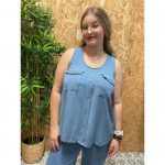 Camisa Manga Hueco con Bolsillos