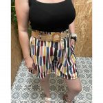 Pantalón Corto Estampado Cinto