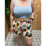 Pantalón Corto Estampado Cinto