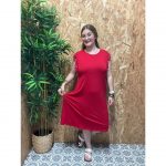 Vestido Básico Manga Hueca con Perlas