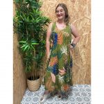 Vestido Estampado Hojas y Estrellas