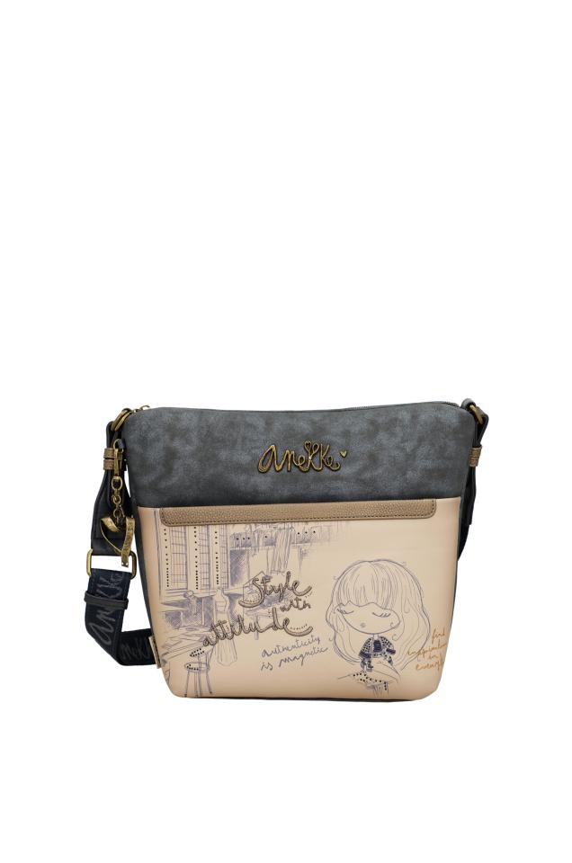 Bandolera grande con bolsillo frontal Studio