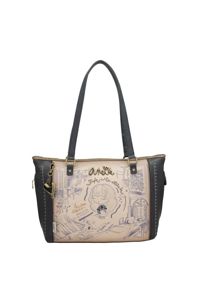 Bolso shopper con bandolera Studio