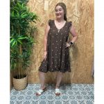 Vestidos con Vuelos Estampado Hojas