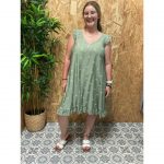 Vestidos con Vuelos Estampado Hojas
