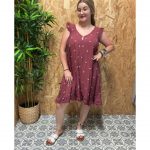 Vestidos con Vuelos Estampado Hojas