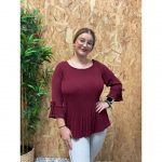 Blusa Manga 3/4 Plisada
