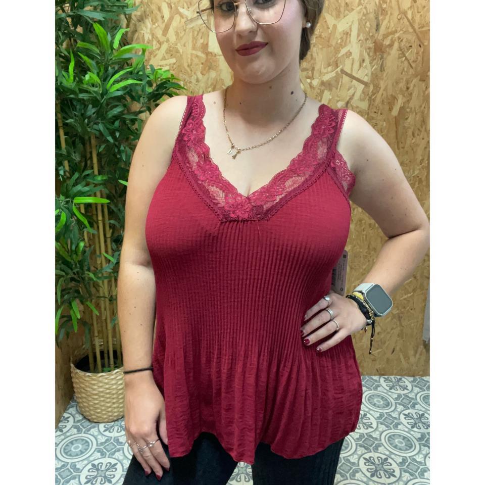 Camisa Hueco Lencera Encaje Plisada