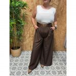 Pantalón Vestir Pata Ancha   Cinto Camel