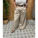 Pantalón Vestir Pata Ancha   Cinto Camel