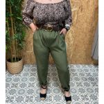 Pantalón Vestir con Vuelto   Cinto Camel