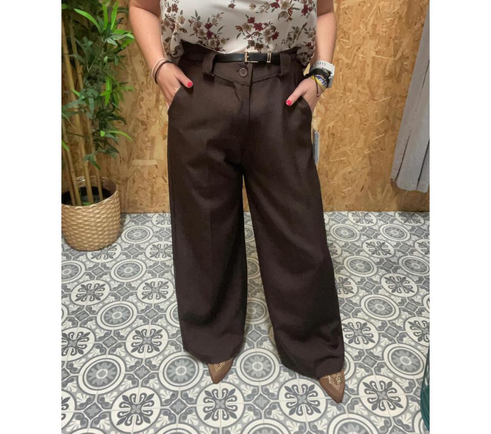 Pantalón de Vestir Pata Ancha   Cinto