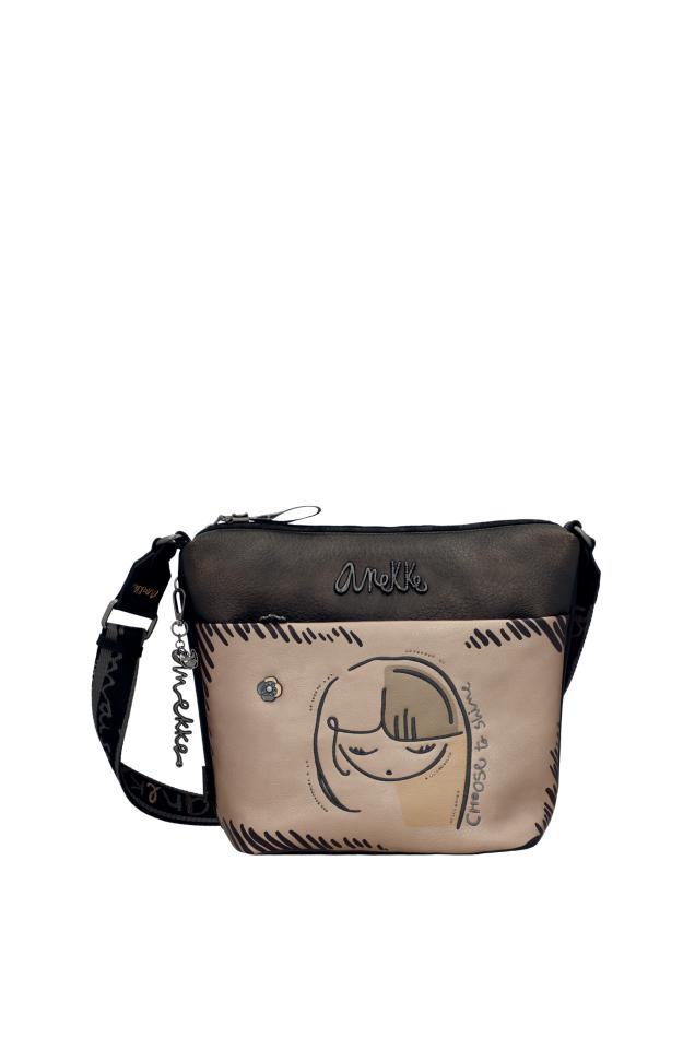 Bandolera grande con bolsillo frontal Nature Koko