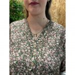 Blusa Estampada Floral Manga Recogida