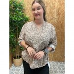 Blusa Estampada Floral Manga Recogida