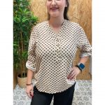 Blusa de Lunares Manga Recogida