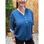 Blusa de Lunares Manga Recogida