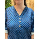 Blusa de Lunares Manga Recogida
