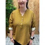 Blusa de Lunares Manga Recogida