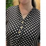 Blusa de Lunares Manga Recogida