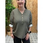 Blusa de Lunares Manga Recogida