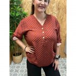 Blusa de Lunares Manga Recogida