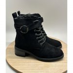 Bota Cordón Ante con Tacón