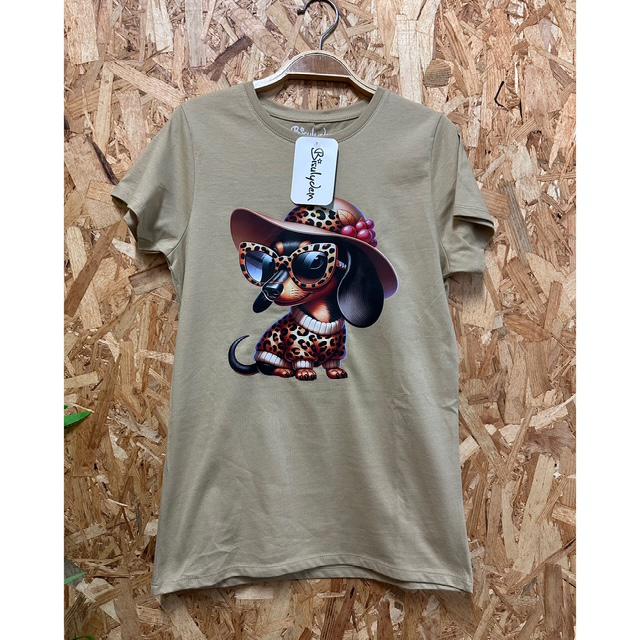 Camiseta Teckel Animal Print Sombrero