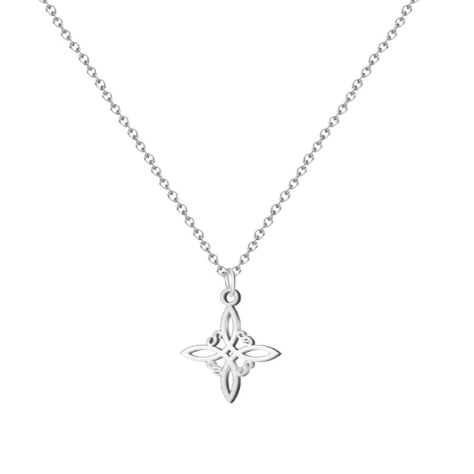 Colgante Nudo de Bruja Acero Plateado