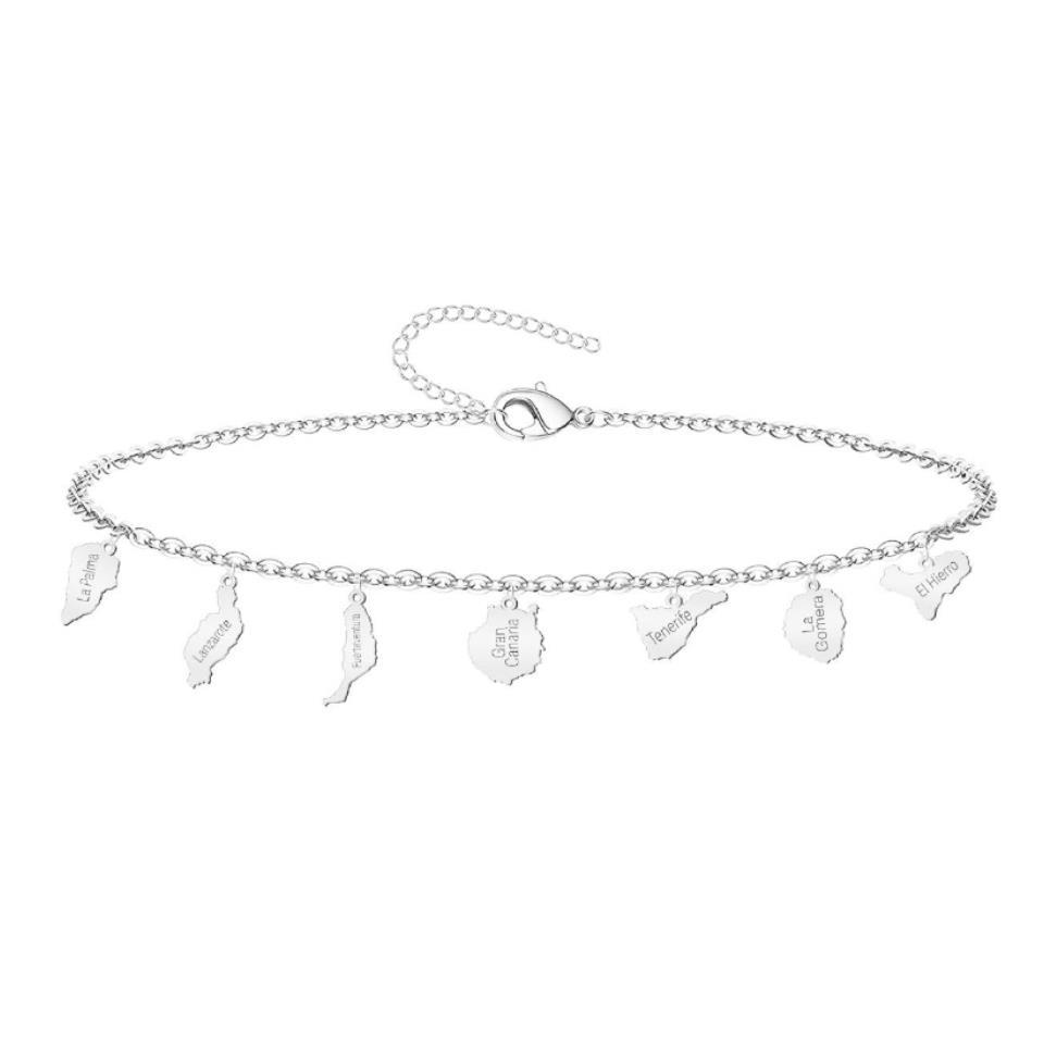 Pulsera 7 Islas Canarias Acero Plateado