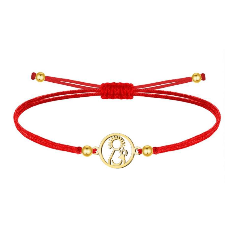 Pulsera Hilo Entrepieza Virgen del Pino Dorada