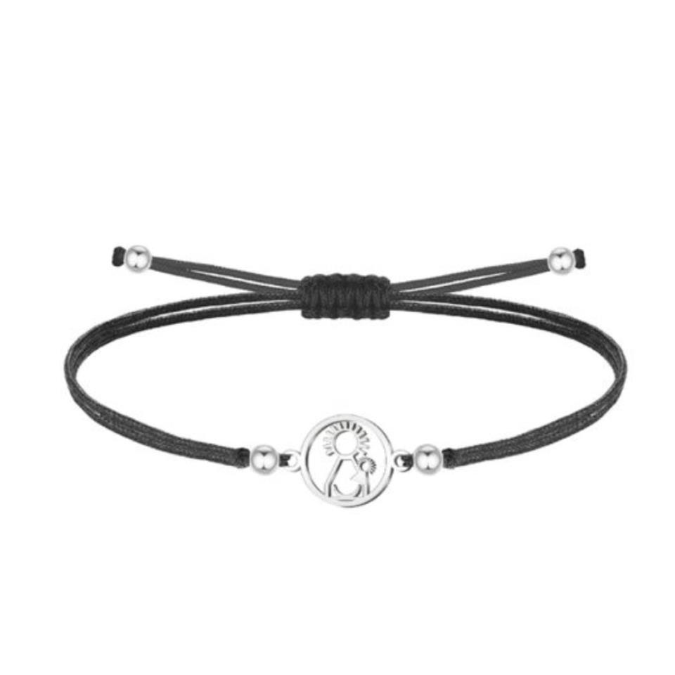 Pulsera Hilo Entrepieza Virgen del Pino Plateada