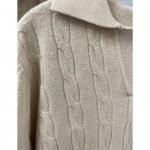 Vestido de Punto Espiga con Cuello Camisa