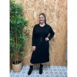 Vestido de Punto con Tablas