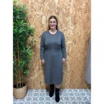 Vestido de Punto con Tablas