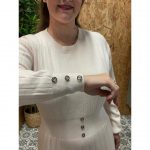 Vestido de Punto con Tablas