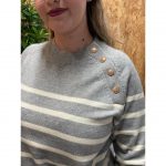 Conjunto Jersey Rayas Botones   Pantalón Punto