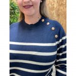 Conjunto Jersey Rayas Botones   Pantalón Punto